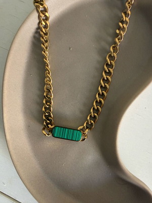 Necklace with enamel like new, gold color