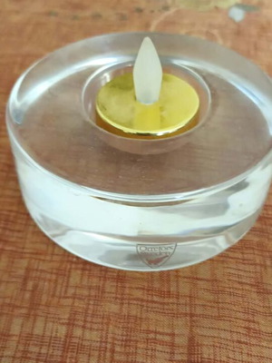 Glass tealight candle holder like new, height 4cm, diameter 31cm, width 10cm