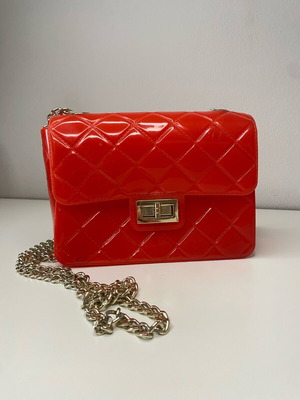 A To Z Greek crossbody shoulder bag new, red and orange, silicone