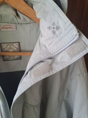 Oxbow men's jacket used, large, grey with thick fleece lining and hood