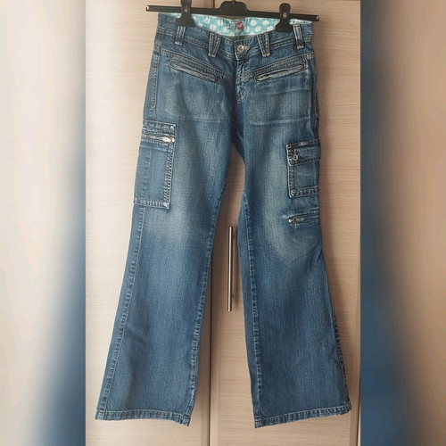 Miss Denim women's denim cargo pants Y2K like new, size 28
