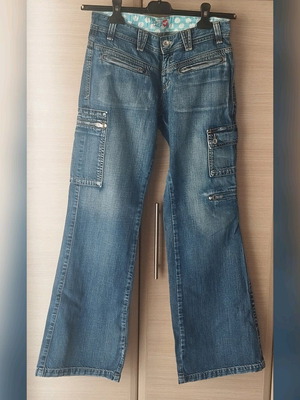 Miss Denim women's denim cargo pants Y2K like new, size 28