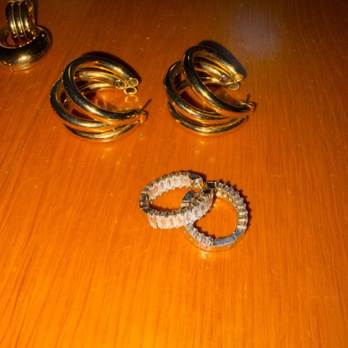 Earrings used, various designs including two 925 silver pairs