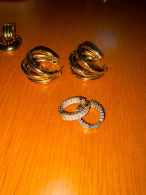Earrings used, various designs including two 925 silver pairs