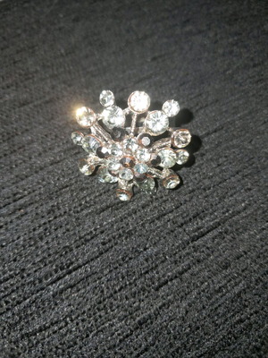 Adjustable crystal ring silver, like new