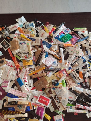 Sugar packets collection like new, 460 pieces, various brands