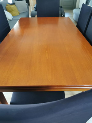 Wooden dining set with 6 chairs, extendable table 140x80 to 160x80 cm
