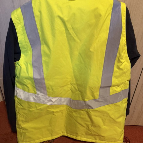 Delta Plus work jacket hi-vis yellow black fleece sleeves new