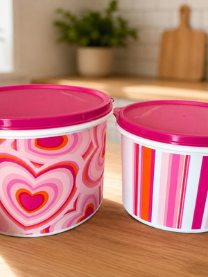 Συλλεκτικά κανίστρα Tupperware σετ 2 τεμαχίων καινούργια, σειρά Valentine's
