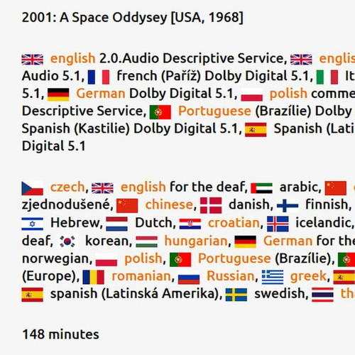 2001: A Space Odyssey Blu-ray with Greek subtitles