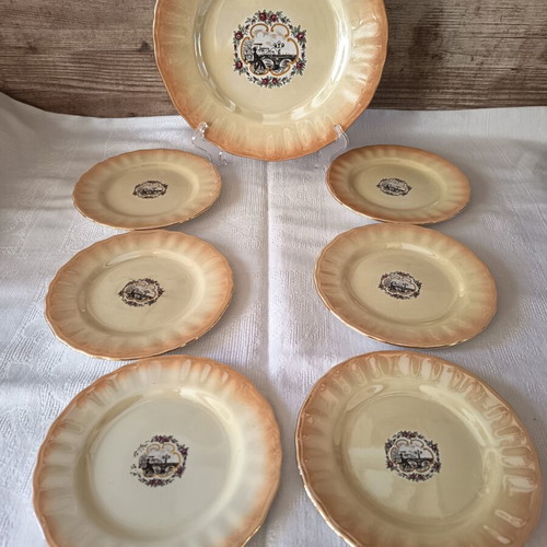 Vintage Keramikos Athens Greece dinnerware set 7 pieces