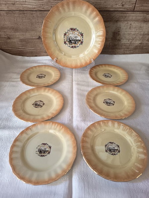 Vintage Keramikos Athens Greece dinnerware set 7 pieces
