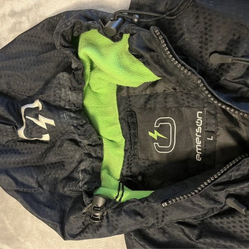 Emerson jacket used, black with green details, size L