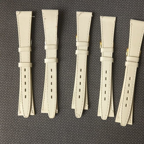 Set of 5 leather watch straps size 16 beige new