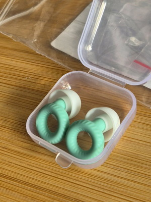 Silicone earplugs turquoise new, reusable
