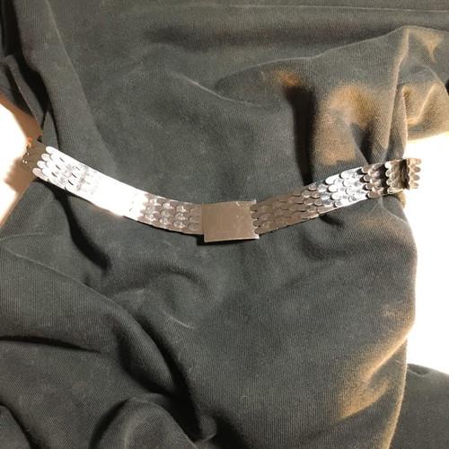 Silver elastic belt worn once