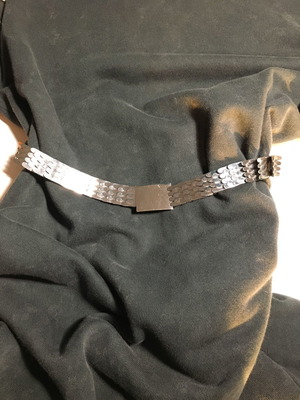 Silver elastic belt worn once