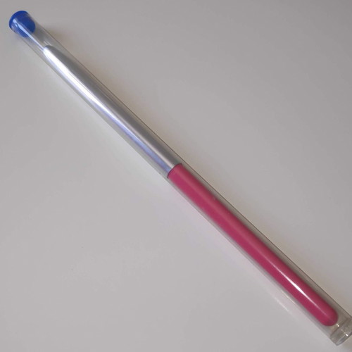 Oval acrylic and 3D brush with cap, pink wooden handle new