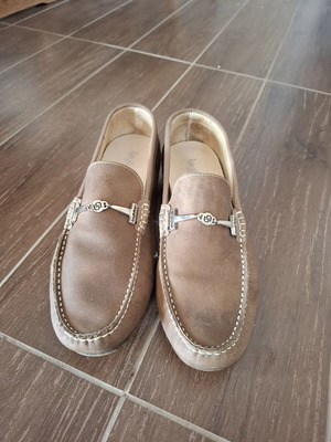 Byblos men's moccasins used, beige leather, size 41