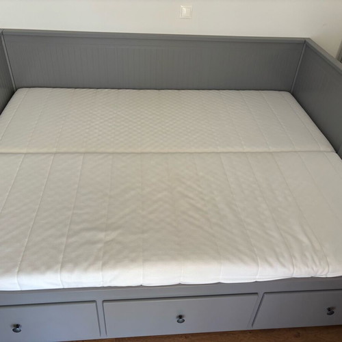 Sofa bed with mattresses and 3 drawers, like new