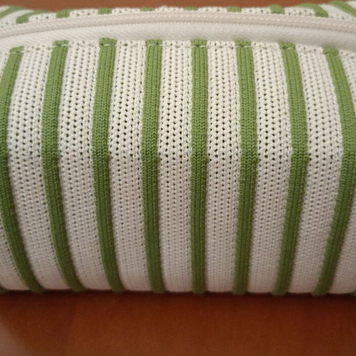 Funky Buddha Knitted Toiletry Bag new, striped green and white