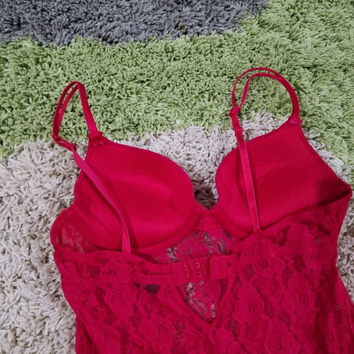 H&M red lace push up negligee, like new, size S