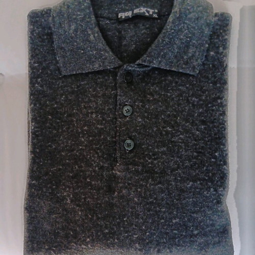 Men's gray sweater XL used with polo collar and buttons