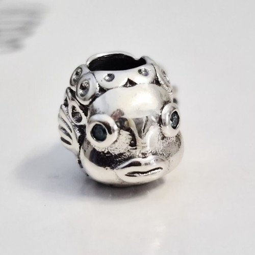 Pandora Fish Charm new, sterling silver with blue crystals