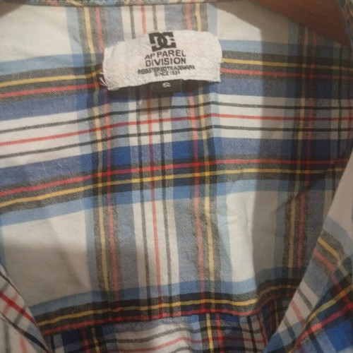 DC short sleeve men's plaid shirt, multicolor, size M