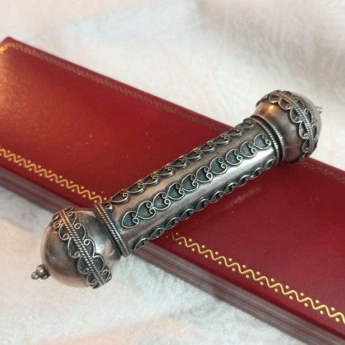 Sterling Silver 925 Scroll Paper Holder Persian Antique used