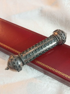 Sterling Silver 925 Scroll Paper Holder Persian Antique used