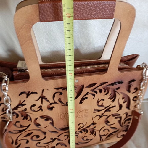 Dolce bag new with wooden front, brown