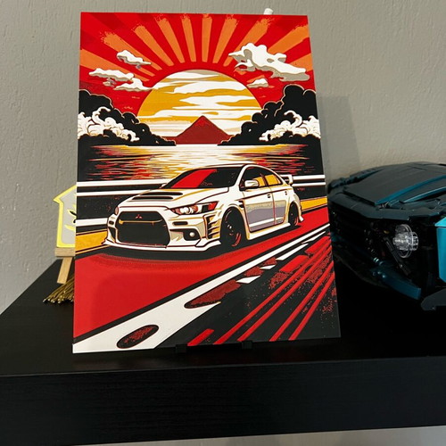 3D image Mitsubishi Evo 9 Hueforge new, embossed decor
