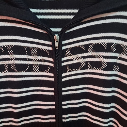 Guess women's cardigan black with white stripes new, cotton, size L