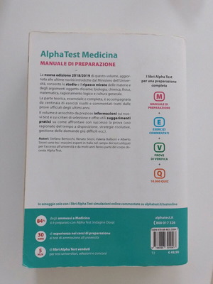 Manuale di preparazione IMAT book used, Italian theory and exercises