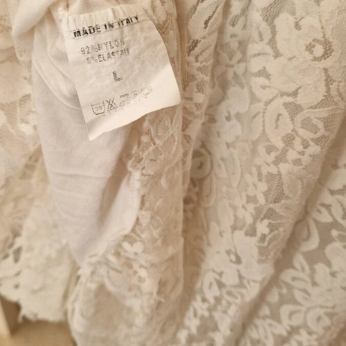Sleeveless top with lace like new, white, size L