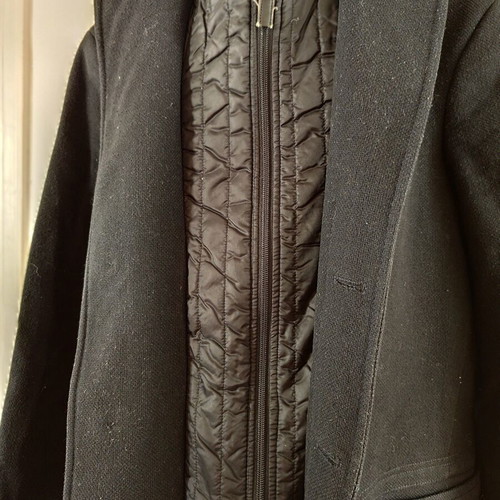 Coat with integrated vest used, shoulder width 44 cm, Benetton black, size S