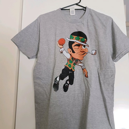 Sports shirt used, grey with Celtics print, size M