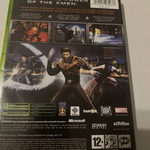 Xbox Xmen CIB used with discoloration on cover