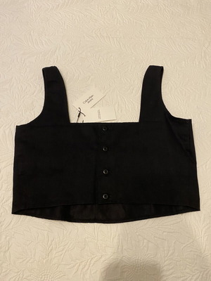 Calvin Klein linen crop top new, size S, black
