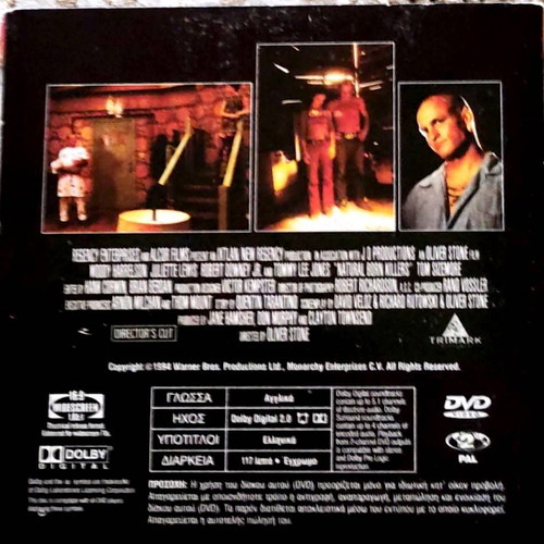 Natural Born Killers DVD like new, subtitles