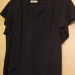 Blouse with scarf like new, black