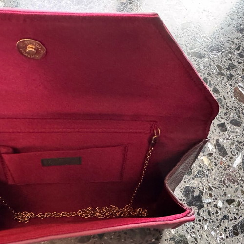 Achilleas shoulder bag envelope like new with gold chain pink purple