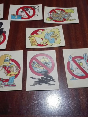 Panini Eco stickers used, pack of 10 from 1990