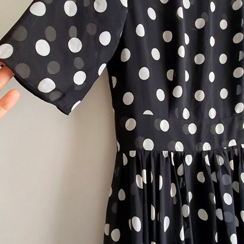 Polka Dot Long Dress new, size S, black