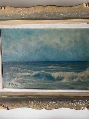 Painting Thalassografia by Germenis 43x30 cm