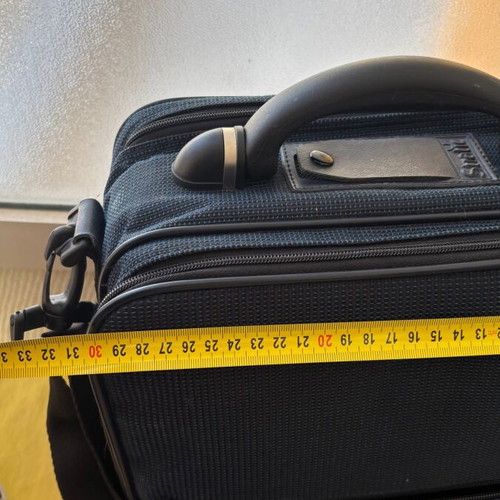 Stratic carry-on suitcase and briefcase bag, black and blue