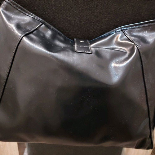 H&M shoulder bag black medium size shiny leatherette like new