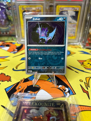 Pokemon card reverse holo Zubat 151 set με θήκη