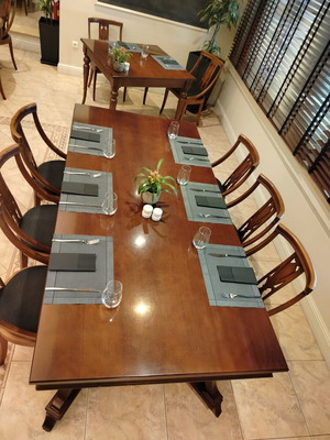 Oak dining set with 6 chairs used